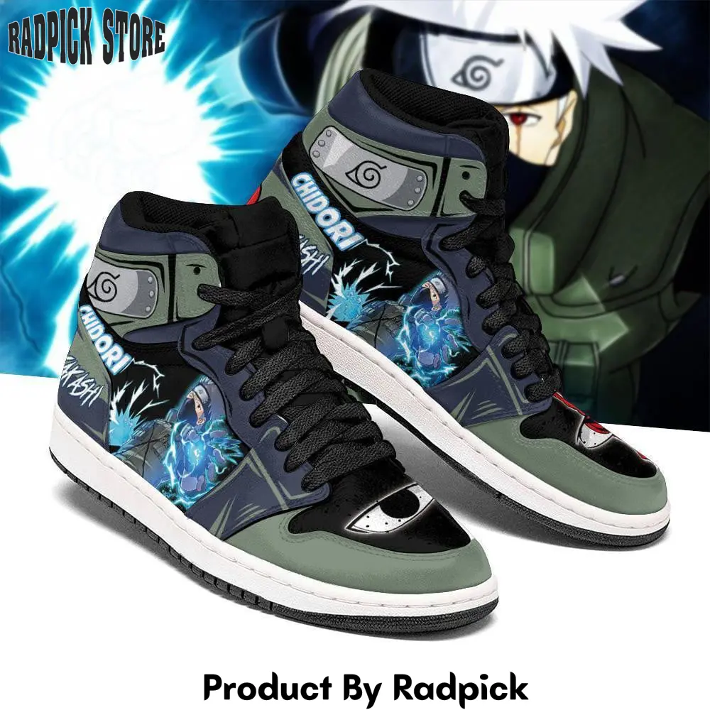 Hatake kakashi chidori jutsu air jordan high top sneakers anime  rp0246276